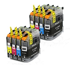 Huismerk 2x Brother LC-123 BK/C/M/Y 4 kleuren Multipack inktcartridges