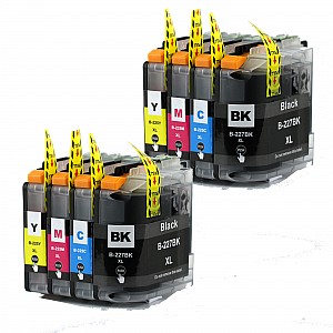 Huismerk 2x Brother LC-227 BK XL/LC-225 BK/C/M/Y 4 kleuren Multipack inktcartridges