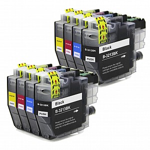 Huismerk 2x Brother LC-3213XL BK/C/M/Y 4 kleuren hoog volume Multipack inktcartridges